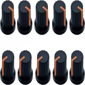 10pcs 포텐시오미터 노브 교체 기타 볼륨 조절 6mm 너울드 샤프트 홀 스피커 효과 페달