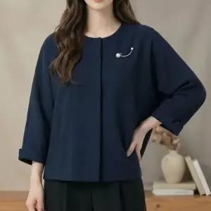 [다잇템] 여성 짧은 카라없는 쁘띠 망토 재킷 브로치포인트24682144588872