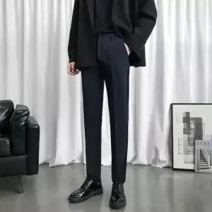 EAMT 남자 정장 바지 슬림 9부 여름 아이스 스키니핏 일자 캐주얼팬츠 솔리드 YJ2