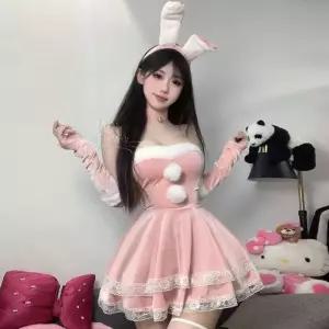 여성 산타걸 바니걸 드레스 코스튬 원피스