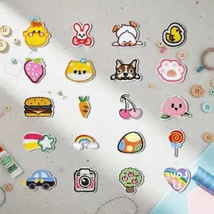 브로치 배지 전용 와펜 디자인 열부착 패치 패브릭 미니 20개