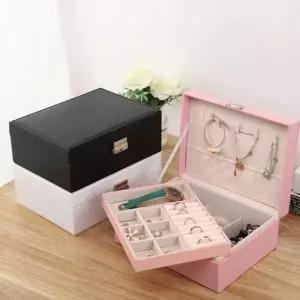 [하프클럽/]가죽 보관함 주얼리 악세사리 귀걸이 2단 목걸이정리