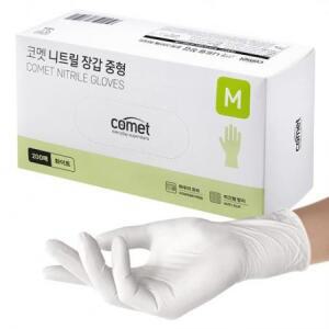 코멧 니트릴장갑 화이트 중(M) × 200개입 1개