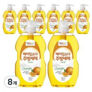 탐사 베이킹소다 주방세제 오렌지향 780ml, 8개 one option