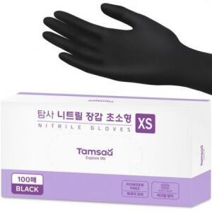탐사 니트릴장갑 100개입, 블랙, 미니(XS), 1개 one option