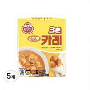 오뚜기3분 카레 순한맛, 200g, 5개 one option