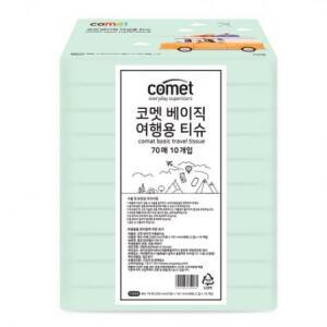 코멧 베이직 여행용 티슈 천연펄프 2겹, 70매, 10개 one option
