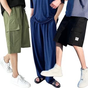 [비앤스타일] 남자 반바지 트레이닝팬츠 조거 카고 와이드 일자 홈웨어 트레이닝세트 운동복