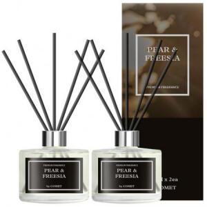 코멧 디퓨저 200ml 2개 + 섬유스틱 10개 세트, 페어 앤 프리지아, 400ml, 1세트 one