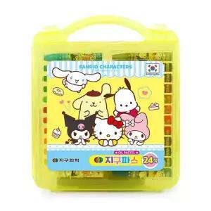 오너클랜 지구화학 크레파스 산리오캐릭터즈 지구파스 24색 크레용 미술용품 학용품 미술용품