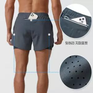 밴딩스판바지 수납 주머니 트레이닝 밴딩 속 반 바지