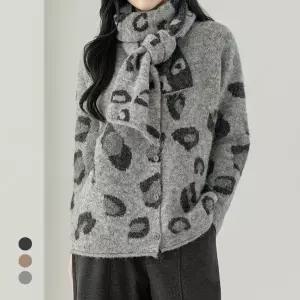 KARRA 애니멀패턴라운드니트+머플러SET_A5W0762