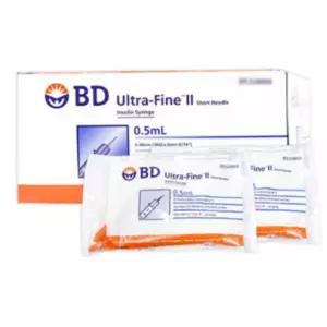 (2) BD 인슐린주사기 INSULIN SYRINGE 100개/팩 31G 8MM 0.5CC REF328821
