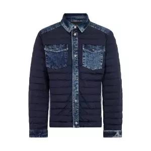 무어러 퀼팅 데님 트리밍 코트 CRESPI104SC INDACO TP977239624