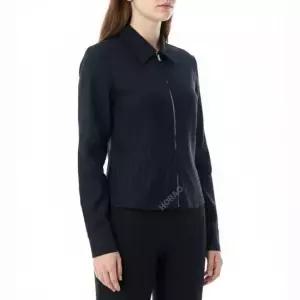 아워레거시 MUST IT_아워레가시 SLIM ZIP SHIRT Night Covert Flex Pinstripe W4252SN) 슬림 지퍼 셔츠)