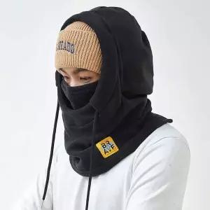 따뜻한 플리스 마스크 후드 넥워머 남녀공용 겨울방한