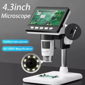 미니현미경 3인치 IPS 스크린이 시계 코인 PCB 전문가용 1600X 디지털 현미경 White 1000배