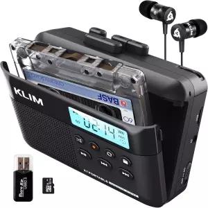 KLIM K7 카세트 테이프 플레이어 MP3로 변환기 휴대용 내장 마이크 및 스피커 충전식 배터리 이어폰 32GB