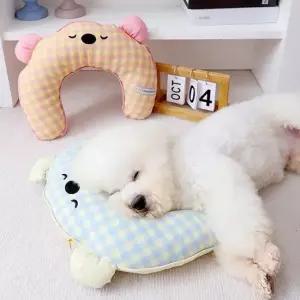 친절한탄씨 bns 세탁가능 체크 목쿠션 베개 1개 색상 택1) 펫 강아지베개 애견베개