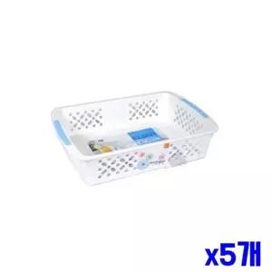 화이트 LXG349H6 멀티 바구니 24.5x37x7.5cm x5개 수납바스켓