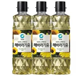 청정원 해바라기유 500ml x3개 볶음 튀김 식용유 답례품 명절 선물