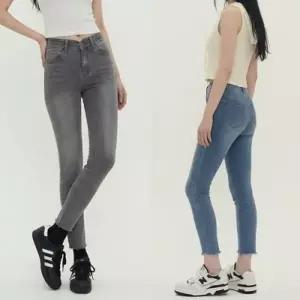 [텐바이텐][홍은]하이웨스트 슬림 스키니 청바지 중청 밑단컷팅 팬츠