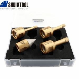 SHDIATOOL 다이아몬드 코어 드릴 비트 M14 스레드 20mm 모따기 세트 커터 도마그네틱 타일 화강암 대리석