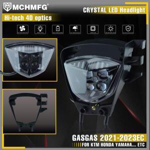 MCHMFG 바이크 오토바이 크리스탈 LED 헤드라이트 헤드 랜턴 캡 라이트 GASGAS 2021-2023 EC 2021