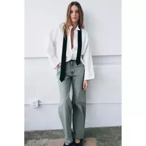 ZARA 자라 오버사이즈 타이 셔츠 ZW COLLECTION LIMITED EDITION - 화이트 3952399
