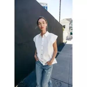 ZARA 자라 벌룬 슬리브 셔츠 - 화이트 3952244