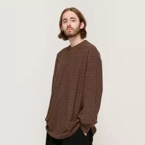 카고브로스 LINE NAPPING STRIPE LONG SLEEVE TEE (BROWN) - black CB24F8302 154755
