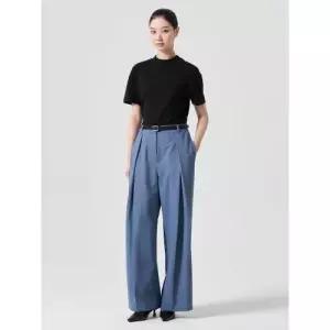 에잇세컨즈 맞턱 와이드 슬랙스 블루 324221HY1P 1P