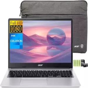 가정 및 학생용 Acer 크롬북 315 15.6인치 FHD 노트북 인텔 셀러론 N4500 프로세서 4GB RAM 스토리지 64GB