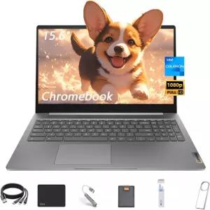 레노버 디어패드 3i 15.6 FHD 크롬북 인텔 셀러론 N4500 UHD 그래픽 4GB RAM eMMC HDMI 블루투스 크롬 OS