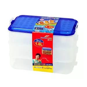 쿨라라 직19호 1600ml 3단 밀폐용기 반찬통 찬합 보관용기