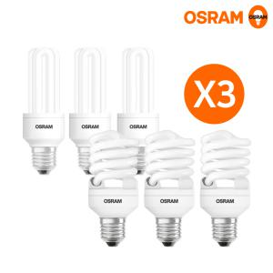 오스람 삼파장램프 8W 11W 15W 20W 23W 주광색,전구색