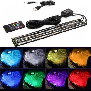 우리파파 자동차 풋등 USB 시거잭 풋등 차량용 무드등 소리반응 RGB LED바