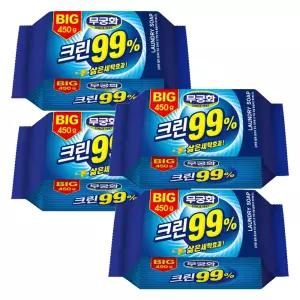 무궁화 BIG 크린99% 세탁비누 450g X 4개