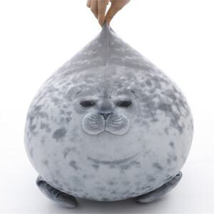 물범인형 일본 오사카 물개쿠션 대형 모찌 물개 상어 돌고래 부드러운 봉제인형 60cm