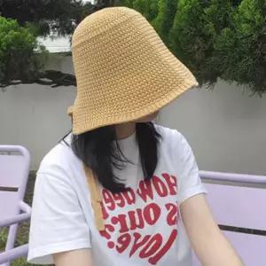 엔비 리본 끈 보넷 모자 여성 썸머 밀짚 야외 햇빛 가리개