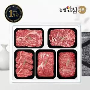 맛있는家 [농협안심한우] 1++등급 한우 선물세트 구이정육2호 2kg 등 채 안 국 불)