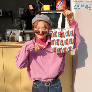 쇼핑학개론 여성 미니백 에코백 손가방 손목 토트 핸드 플리츠 천가방