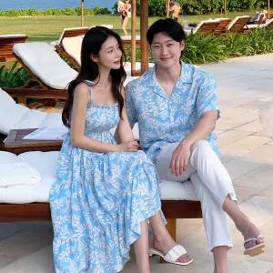 코랄 휴양지 원피스,셔츠 - 별도구매 시밀러룩 커플 비치웨어 허니문 휴양지 바캉스룩 바다