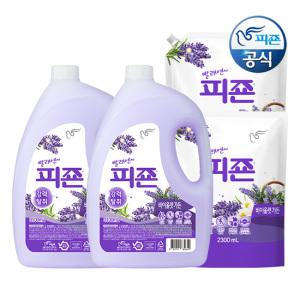 피죤 섬유유연제 바이올렛가든 3.1L 용기 x 2개+2.3L 리필 x 2개