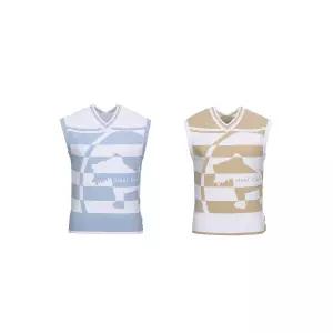 여성골프베스트 H412 여성 헨리인타샤베스트BEIGE/L.BLUEESC
