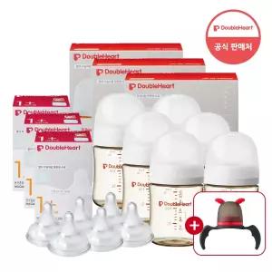 더블하트 모유실감 베이직&모먼트 160ml 트윈트리플세트 (젖병6+젖꼭지6)