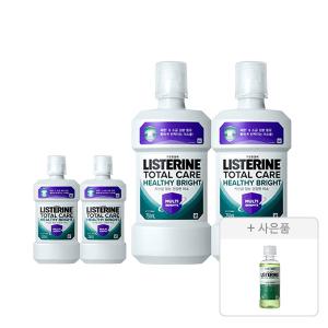 리스테린 헬씨 브라이트 750ml, 2개+250ml, 2개+증정(그린티 마일드 100ml, 1개)