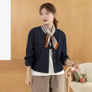 스카프 세트 데님 자켓 마담 미시 중년 여성 빅사이즈 40대 50대