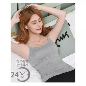 [퀸메리즈]ES241072 FR51 모달소재 여성나시 브라탑 런닝 사계절 캡내장 끈조절_P376317441