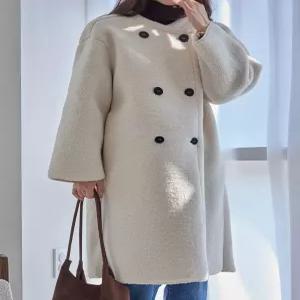 [모리스커밍홈][한정] 뽀글이 더블 롱 코트_M2511CT007D